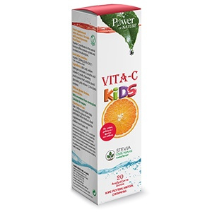 Vita-C Kids Stevia Ροδάκινο 20 Αναβράζοντα Δισκία