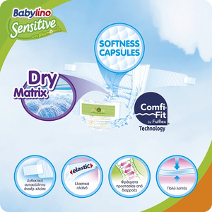 Sensitive Cotton Soft Βρεφική Πάνα No2 3-6Kg Monthly Pack 4X50 = 200τμχ (150+50 Δώρο)