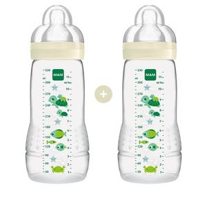 Easy Active Baby Bottle Πλαστικό Μπιμπερό Θηλή Σιλικόνης Unisex 4m+ 330ml 2τμχ 365SU