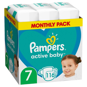 Active Baby Μέγεθος 7 (Monthly Pack) 15+Kg 116 Πάνες