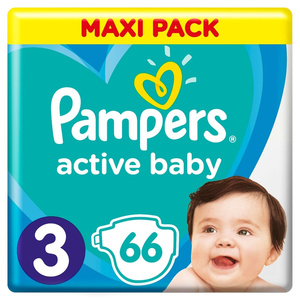 Active Baby Πάνες Μέγεθος 3 (6-10kg) Maxi Pack 66τμχ