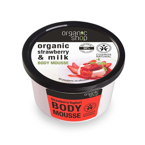Organic Shop Φράουλα Γιαούρτι & Γάλα Mousse Σώματος 250ml