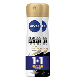 Promo Deo Black & White Silky Smooth Spray Γυναικείο Αποσμητικό 150ml 1+1 Δώρο
