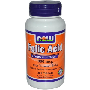 Folic Acid 800mcg + B-12 25mcg 250tabs