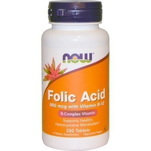 Folic Acid 800mcg + B-12 25mcg 250tabs