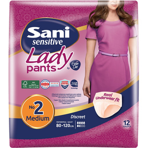 Lady Discreet Pants No2 Μedium Εσώρουχο Ακράτειας 12τμχ