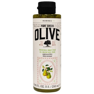Pure Greek Olive Αφρόλουτρο Με Τονωτικό Εκχύλισμα Φύλλων Ελιάς & Άρωμα Μέλι & Αχλάδι 250ml