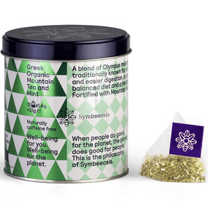 Greek Organic Mountain Tea & Mint - Βιολογικό Τσάι Του Βουνού & Μέντα Για Ευεξία & Καλή Λειτουργία του Πεπτικού Συστήματος 19.5g