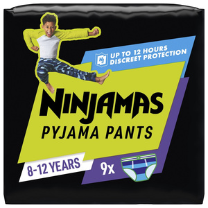 Ninjamas Πάνες Βρακάκι Για Την Νύχτα (8-12 Χρονών) Για Αγόρι 9τμχ