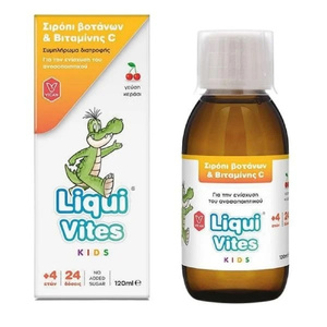 Liqui Vites Kids Συμπλήρωμα Διατροφής Σιρόπι Βοτάνων & Βιταμίνη C Mε Γεύση Κεράσι 120ml