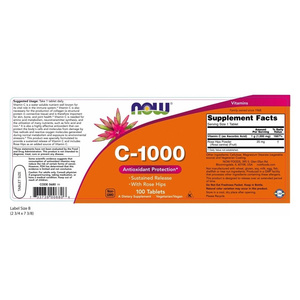 Vitamin C-1000 With Sustained Release & Rose Hips 100tabs