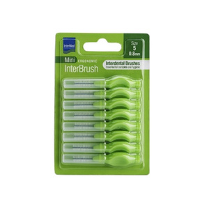 Ergonomic InterBrush Mini Μεσοδόντια Βουρτσάκια Για Ολοκληρωμένο Καθαρισμό 0.8mm Πράσινο 8τμχ