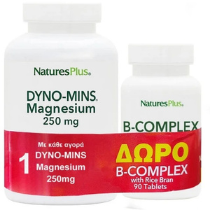Promo Dyno Mins Magnesium Συμπλήρωμα Διατροφής Μαγνησίου 250mg 90tabs & Δώρο B-Complex With Rice Bran 90tabs