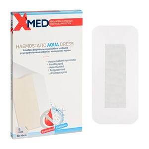 X-Med Haemostatic Aqua Dress Αδιάβροχα Aιμοστατικά Aυτοκόλλητα 20x10cm 5τμχ