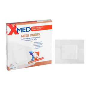 X-Med Haemostatic Medi Dress Aιμοστατικά Aυτοκόλλητα 10x8cm 5τμχ
